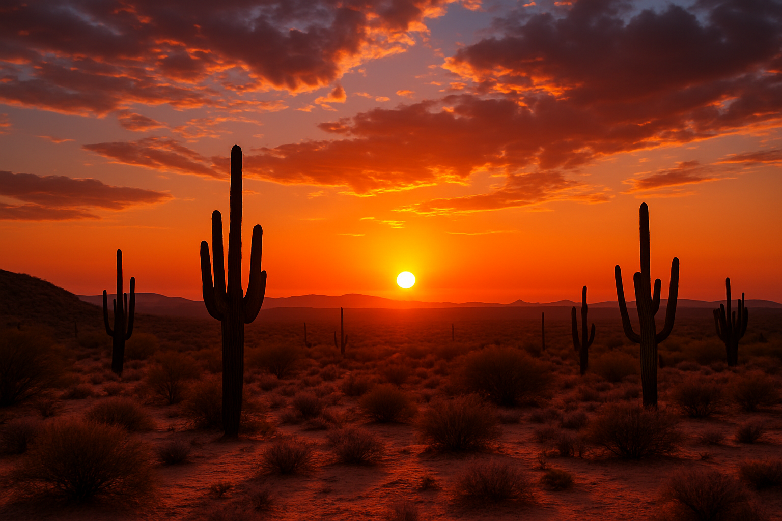 desert landscape at sunset